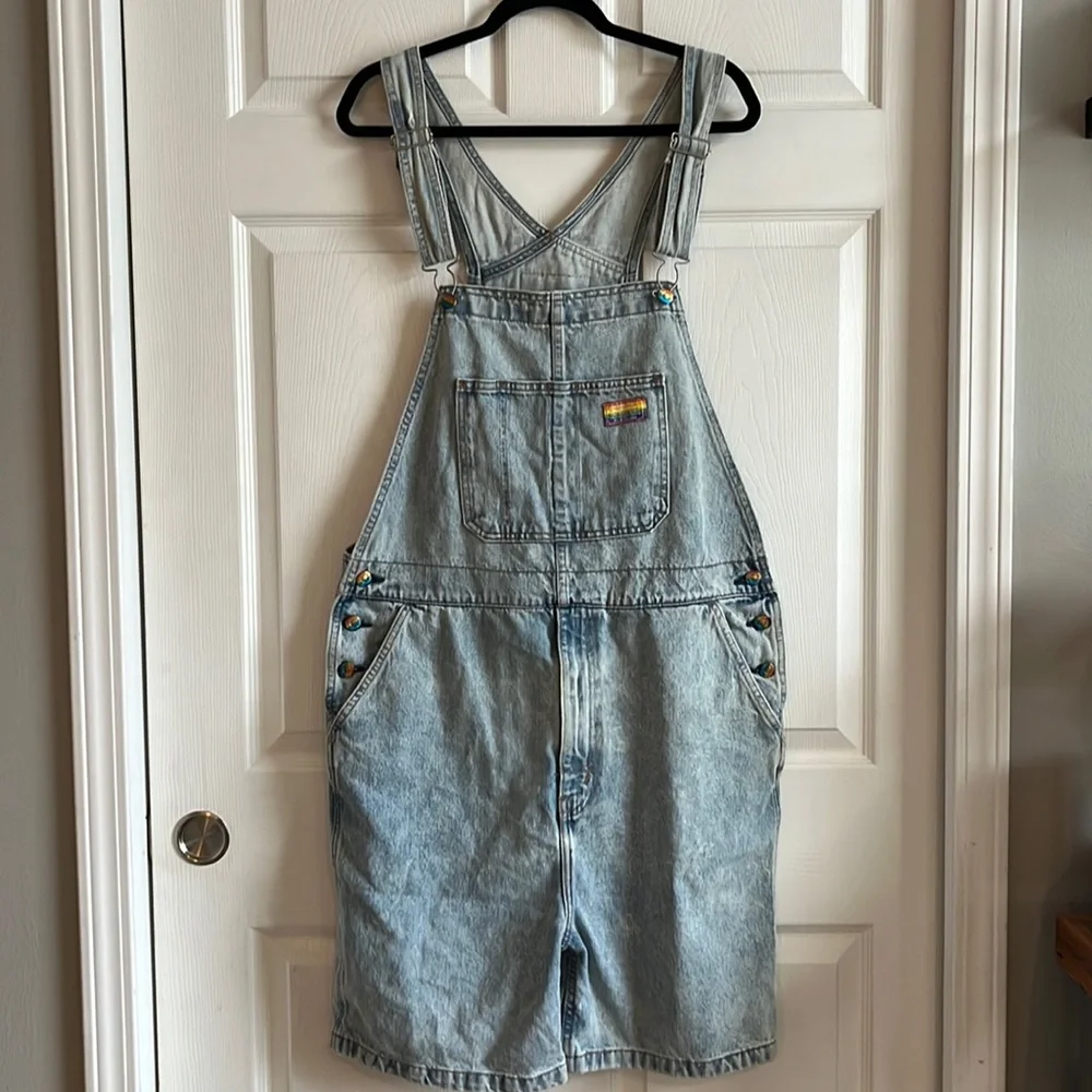 Levi’s Pride Rainbow Denim Shortalls Overalls‎ Shorts Size L